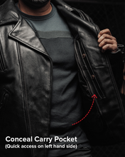 Load image into Gallery viewer, Night Rider Men's Motorcycle Leather Jacket
