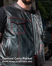 Load image into Gallery viewer, The Cut Men's Motorcycle Leather Vest, Multiple Color Options
