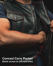 Load image into Gallery viewer, Lowside Men's Perforated Motorcycle Leather Vest
