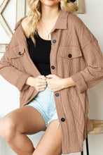 Load image into Gallery viewer, Retro Camel Full Size Drop Shoulder Jacket With Button-Up Design Women Jacket
