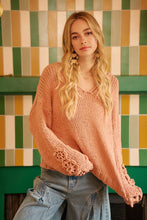Load image into Gallery viewer, BiBi Chunky Knit Sweater with Flower Detail Sleeves
