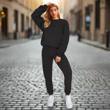 Load image into Gallery viewer, 👚 Women's Solid Color Round Neck Pullover Sweatshirt &amp; Pants Set
