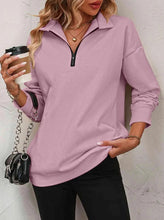 Load image into Gallery viewer, Women's Zipper Turtleneck Pullover Sweatshirt – Loose Long Sleeve
