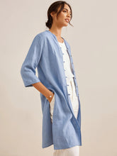 Load image into Gallery viewer, 100% Linen Hand Button Long Top DILLON
