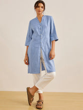 Load image into Gallery viewer, 100% Linen Hand Button Long Top DILLON

