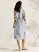 Load image into Gallery viewer, Linen Striped Cap Sleeve Washed Maxi Dress JOAN
