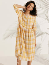 Load image into Gallery viewer, 100% Linen A-Line Midi Dress VALENCIA

