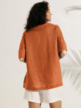 Load image into Gallery viewer, Linen V Neck Short Sleeve Shirt PENNY

