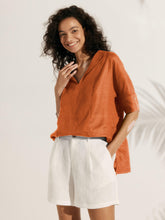 Load image into Gallery viewer, Linen V Neck Short Sleeve Shirt PENNY
