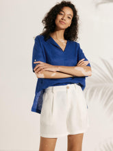Load image into Gallery viewer, Linen V Neck Short Sleeve Shirt PENNY
