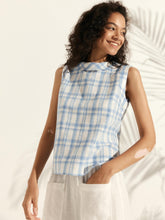 Load image into Gallery viewer, 100% Linen Draped Collar Tank Top JACQUELINE
