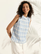 Load image into Gallery viewer, 100% Linen Draped Collar Tank Top
