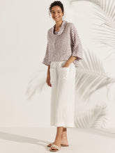 Load image into Gallery viewer, 100% Linen Dropped Collar Long-Sleeve Top TRISTAN
