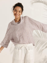Load image into Gallery viewer, 100% Linen Dropped Collar Long-Sleeve Top TRISTAN
