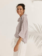 Load image into Gallery viewer, 100% Linen Dropped Collar Long-Sleeve Top TRISTAN
