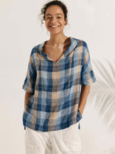 Load image into Gallery viewer, Linen V Neck Short Sleeve Shirt PENNY

