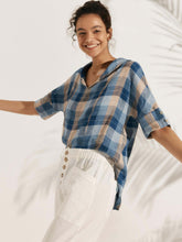 Load image into Gallery viewer, Linen V Neck Short Sleeve Shirt PENNY
