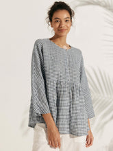 Load image into Gallery viewer, Linen Checked Long-Sleeved Top CAROLINE
