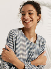 Load image into Gallery viewer, Linen Checked Long-Sleeved Top CAROLINE
