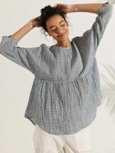 Load image into Gallery viewer, Linen Checked Long-Sleeved Top CAROLINE
