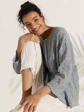 Load image into Gallery viewer, Linen Checked Long-Sleeved Top CAROLINE
