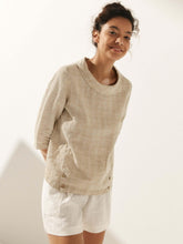 Load image into Gallery viewer, Linen Gingham Checked Round Soft-Fold Collar Top LAURA

