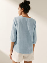 Load image into Gallery viewer, 100% Linen Puff Sleeves Top LEAH
