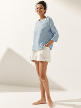 Load image into Gallery viewer, Linen Round Soft-Fold Collar Top ANAIS

