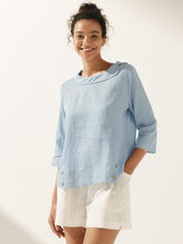 Load image into Gallery viewer, Linen Round Soft-Fold Collar Top ANAIS
