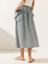 Load image into Gallery viewer, 100% Linen Elastic Waist Skirt MARINA
