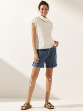 Load image into Gallery viewer, Linen Cutout Turtleneck Top QUINN
