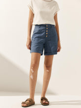 Load image into Gallery viewer, Linen Button-Fly Quarter Shorts LUCY
