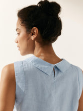 Load image into Gallery viewer, 100% Linen Draped Collar Tank Top JACQUELINE
