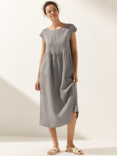 Load image into Gallery viewer, 100% Linen Cap Sleeve Washed Maxi Dress JOAN
