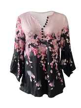 Load image into Gallery viewer, 🌸 Asymmetrical Spike Button 3/4 Sleeve T-Shirt – Effortless Chic

