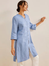 Load image into Gallery viewer, 100% Linen Hand Button Long Top DILLON
