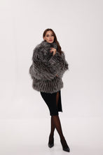 Load image into Gallery viewer, Reversible Genuine Silver Fox  Down Fill Coat
