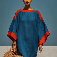 Load image into Gallery viewer, Loose-Fit Three-Quarter Sleeve Mid-Length Dress – 4 Colors S–3XL
