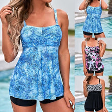 Load image into Gallery viewer, Printed Split Boxer Swimsuit – Two-Piece Set for Women
