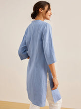 Load image into Gallery viewer, 100% Linen Hand Button Long Top DILLON

