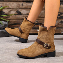 Load image into Gallery viewer, Casual Metal Buckle Slip-On Women’s Martin Boots
