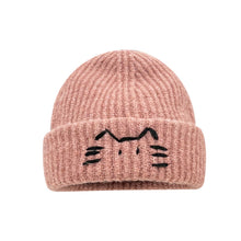 Load image into Gallery viewer, Women’s Cute Cat Line Design Knitted Hat – Warm Fall &amp; Winter Beanie
