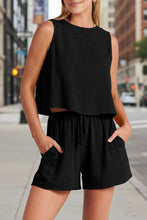 Load image into Gallery viewer, Women's Sleeveless Top &amp; Wide-Leg Shorts Set – Retro Street Style
