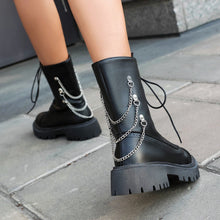 Load image into Gallery viewer, Women’s Chunky Heel Mid-Calf Dr. Style Boots – Large Size Fall &amp; Winter Boot
