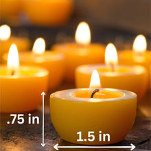 Load image into Gallery viewer, Serenibee 100% Pure Montana Beeswax Tealight Candles – Handmade, Unscented, Eco-Friendly with Reusable Steel Cup &amp; Cotton Gift Bag (Set of 1 or More)
