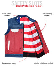 Load image into Gallery viewer, Patriot Rebel Men's Motorcycle Leather Vest
