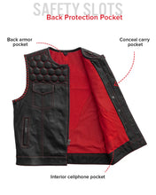 Load image into Gallery viewer, Hornet Perforated Men's Club Style Leather Vest
