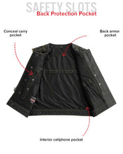Load image into Gallery viewer, Lowside Hornet Perforated Men's Club Style Leather Vest
