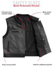 Load image into Gallery viewer, V-Twin Visionary Battleship Perforated Leather Vest
