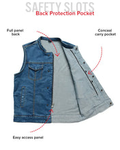 Load image into Gallery viewer, Havoc Men's Denim Motorcycle Vest
